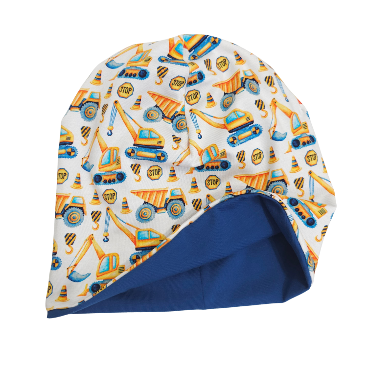 Wendebeanie Baufahrzeuge gelb